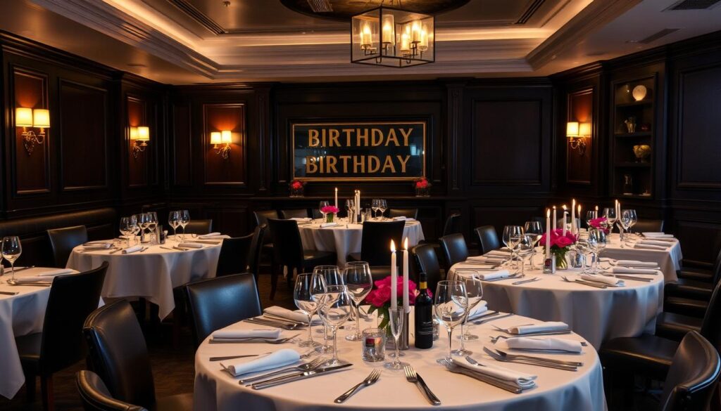 Elegant restaurant private room for adult birthday party