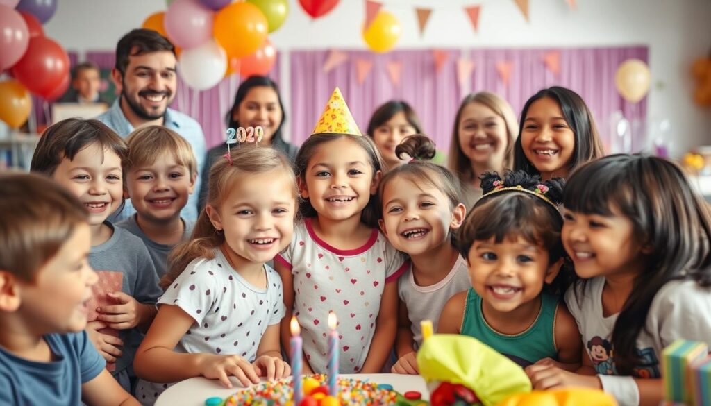 Happy-children-and-parents-celebrating-at-a-successful-birthday-party-venue Happy children and parents celebrating at a successful birthday party venue