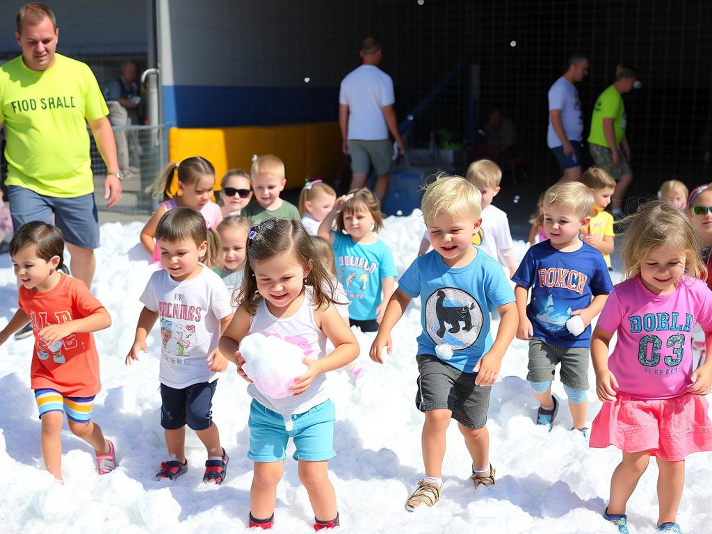 Children-enjoying-a-foam-party-with-proper-supervision-and-safety-measures Children enjoying a foam party with proper supervision and safety measures