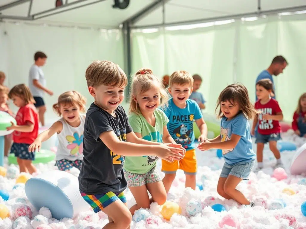 Children-playing-games-at-a-foam-party-with-organized-activities Children playing games at a foam party with organized activities