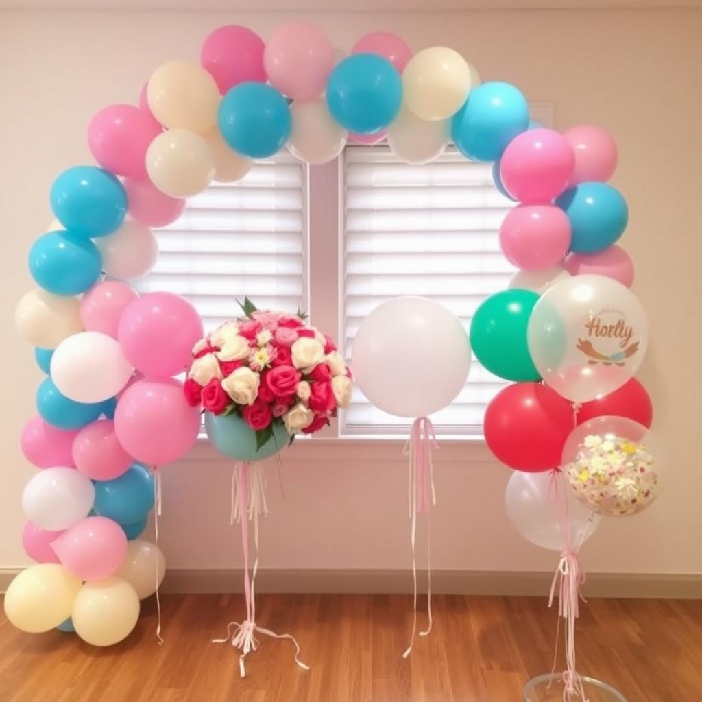 Creative balloon arrangements and decorations for a children's birthday party