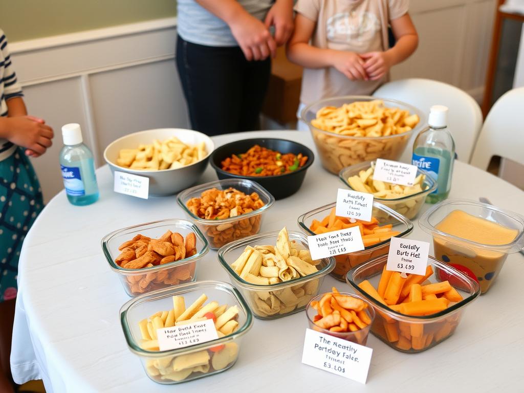 Safe food handling and presentation at a children's birthday party